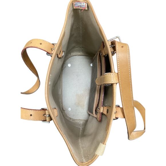 Vintage Dooney &Bourke Purse Cabriolet Monogram Shoulder Bag Two Straps Brown - Picture 8 of 14